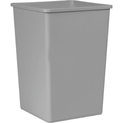 Picture of Rubbermaid Commercial Untouchable Rectangular Plastic Trash Container, 35 Gallons, Gray