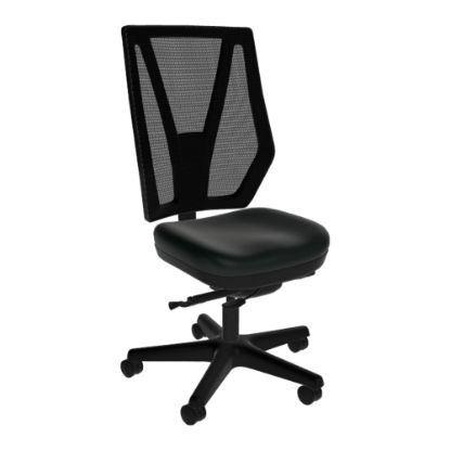 Picture of Sitmatic GoodFit Mesh Small-Scale Synchron High-Back Chair, Black Polyurethane/Black