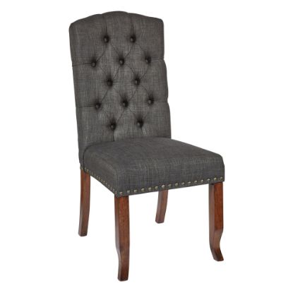 Picture of Ave Six Jessica Tufted Dining Chair, Charcoal/Espresso