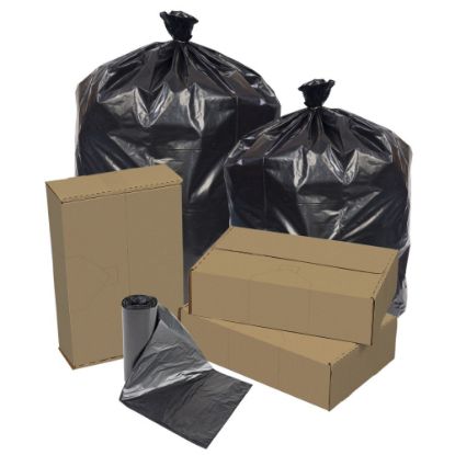 Picture of Pitt Plastics Repro Can Liners, 1.2-mil, 60 Gallons, Black, Case Of 100