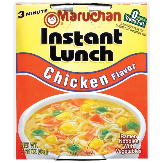 Picture of Maruchan Chicken Flavor Instant Lunches, 2.25 Oz, Box Of 12 Lunches