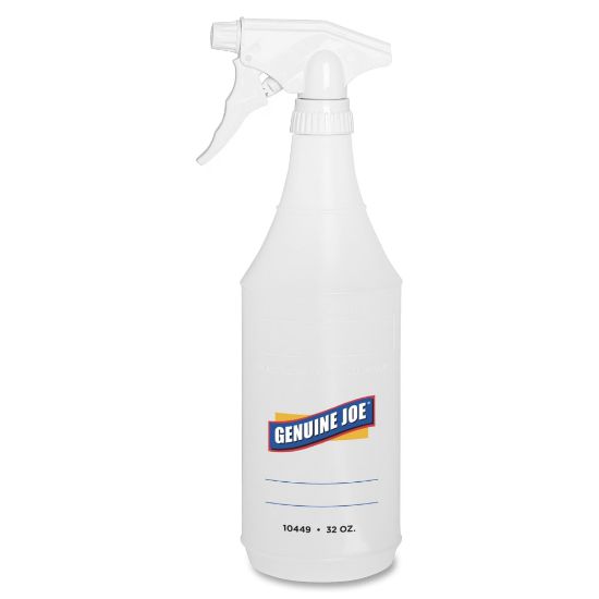 Picture of Genuine Joe 32 oz Trigger Spray Bottle - Suitable For Cleaning - Adjustable, Flexible, Graduated - 24 / Carton - Clear