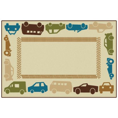 Picture of Carpets for Kids KID$Value Rugs All Autos Border Activity Rug, 4ft x 6ft, Tan