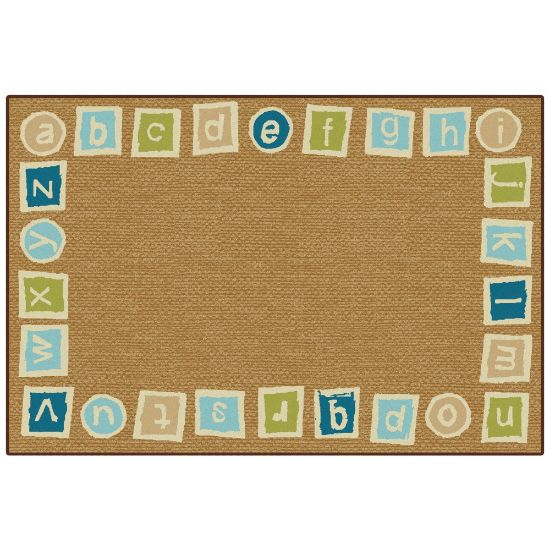 Picture of Carpets for Kids KID$Value Rugs Alphabet Blocks Border Activity Rug, 4ft x 6ft, Brown