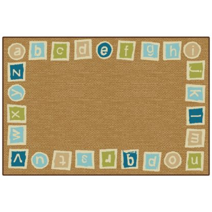 Picture of Carpets for Kids KID$Value Rugs Alphabet Blocks Border Activity Rug, 3ft x 4ft6in, Brown