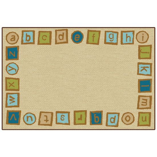 Picture of Carpets for Kids KID$Value Rugs Alphabet Blocks Border Activity Rug, 4ft x 6ft, Tan