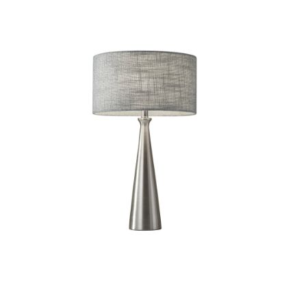 Picture of Adesso Linda Table Lamp, 21 1/2inH, Light Gray Shade/Brushed Steel Base