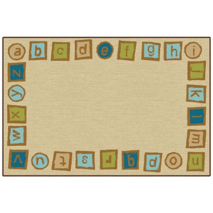 Picture of Carpets for Kids KID$Value Rugs Alphabet Blocks Border Activity Rug, 3ft x 4ft6in, Tan