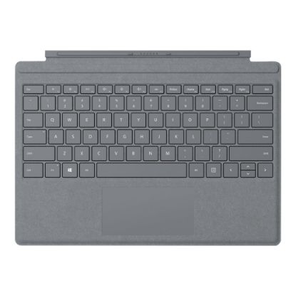 Picture of Microsoft Surface Pro Signature Type Cover - Keyboard - with trackpad, accelerometer - backlit - QWERTY - US - platinum - commercial - for Surface Pro (Mid 2017), Pro 3, Pro 4