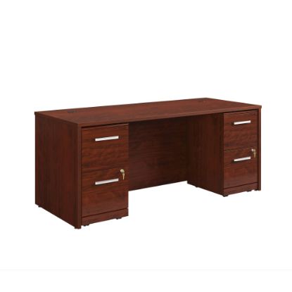 Picture of Sauder Affirm Collection Executive Desk With Two 2-Drawer Mobile Pedestal Files, 72inW x 30inD, Classic Cherry