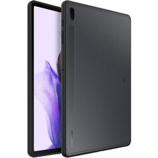 Picture of OtterBox Galaxy Tab S7 FE 5G React Series Case - For Samsung Galaxy Tab S7 FE 5G Tablet - Black Crystal (Clear/Black) - Soft-touch - Drop Resistant, Abrasion Resistant, Scrape Resistant, Shock Resistant - Polycarbonate, Synthetic Rubber - Retail