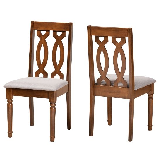 Picture of Baxton Studio Cherese Dining Chairs, Gray/Walnut Brown, Set Of 2 Chairs