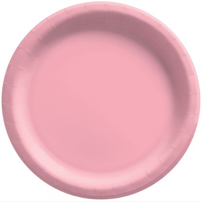 Picture of Amscan Round Paper Plates, New Pink, 6-3/4in, 50 Plates Per Pack, Case Of 4 Packs