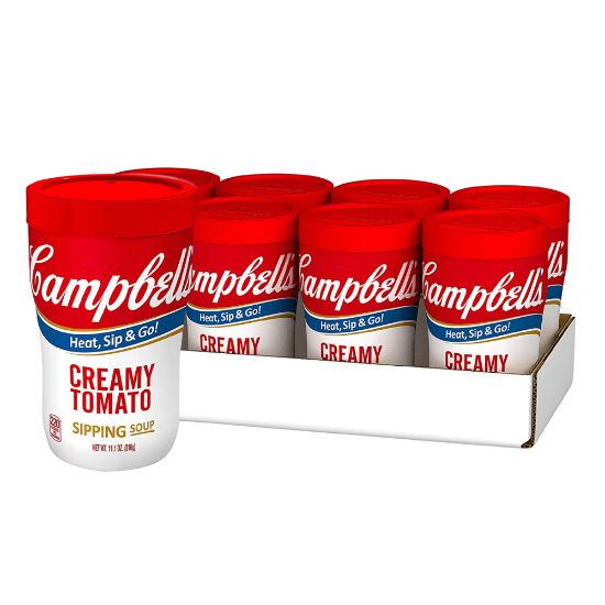 Picture of Campbells On The Go Creamy Tomato Soup Cups, 11.1 Oz, Pack Of 8 Cups