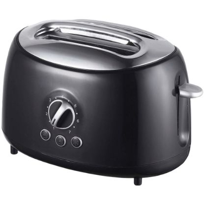 Picture of Brentwood TS-270BK Cool Touch 2-Slice Extra Wide Slot Retro Toaster, Black - 700 W - Toast, Bagel, Bread, Waffle, Browning, Reheat, Defrost - Black, Silver