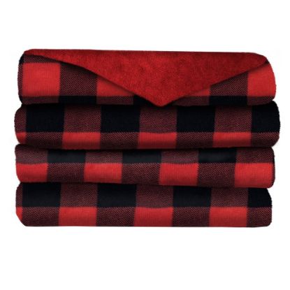 Picture of Sunbeam Microplush Heated Throw, 50in x 60in, Red Plaid