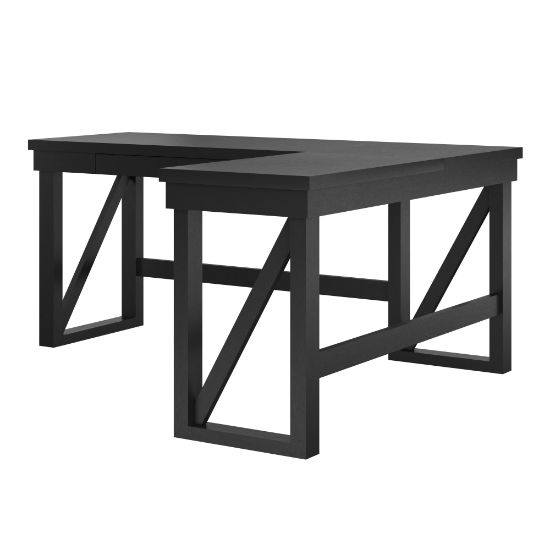 Picture of Ameriwood Home Crestwood 68inW Lift-Top L-Shaped Computer Desk, Black