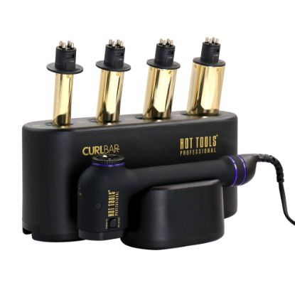 Picture of Gibson Hot Tools Professional Curl Bar Set With 24K Gold Interchangeable Barrels And Pulse Technology, Black