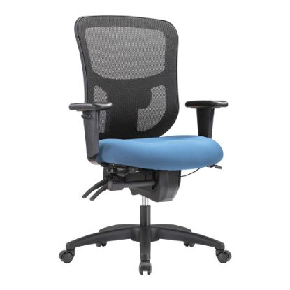 Picture of WorkPro 9500XL Series Big & Tall Ergonomic Mesh/Premium Fabric Mid-Back Chair, Black/Sky Blue, BIFMA Compliant