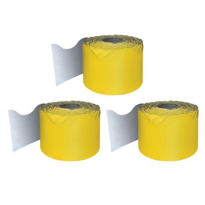 Picture of Carson Dellosa Education Rolled Scalloped Borders, Yellow, 65ft Per Roll, Pack Of 3 Rolls