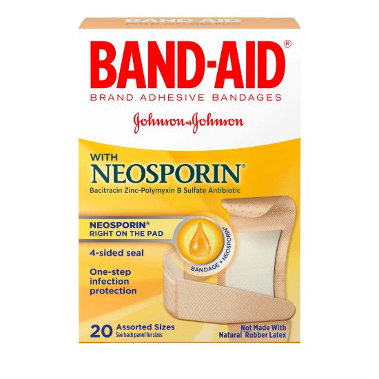 Picture of Band-Aid Brand Antibiotic Bandages, Assorted Sizes, Box Of 20