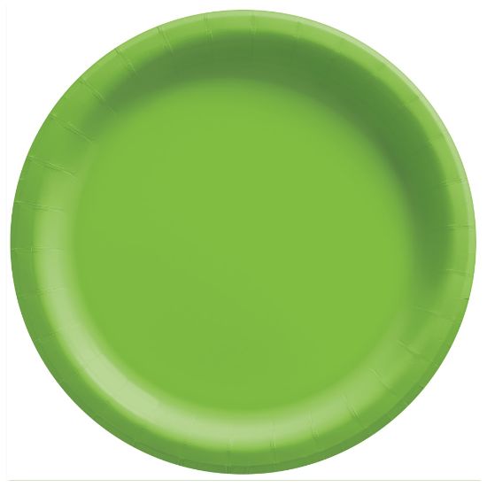 Picture of Amscan Round Paper Plates, 10in, Kiwi Green, 20 Plates Per Pack, Case Of 4 Packs