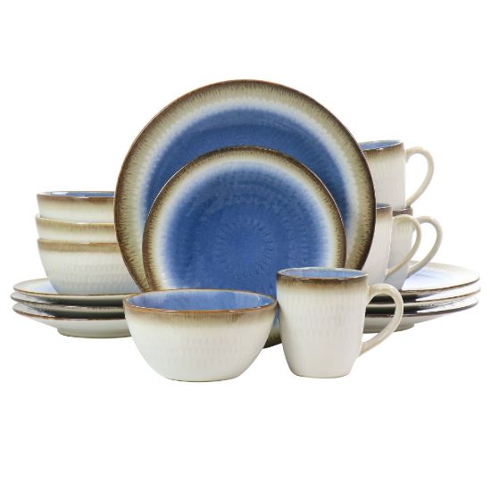 Picture of Gibson Elite Moonstruck 16-Piece Ceramic Dinnerware Set, Blue