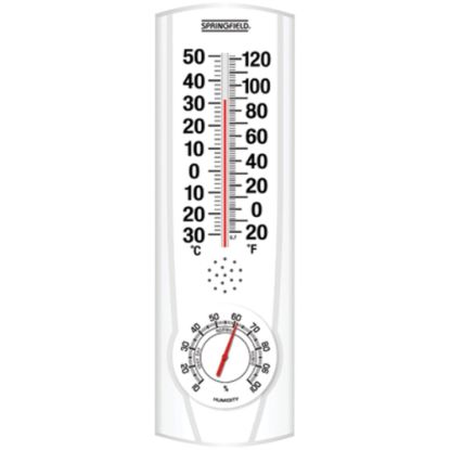 Picture of Springfield 9.125in Plainview Indoor and Outdoor Thermometer with Hygrometer - Hygrometer/Thermometer - Temperature, Humidity - White