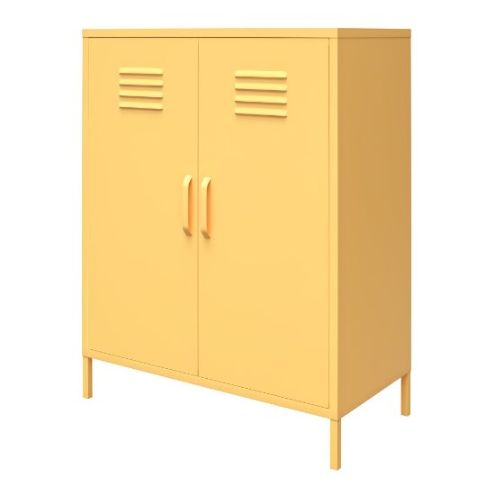 Picture of Ameriwood Home Cache 2-Door Metal Locker Storage Cabinet, 40inH x 31-1/2inW x 15-3/4inD, Yellow