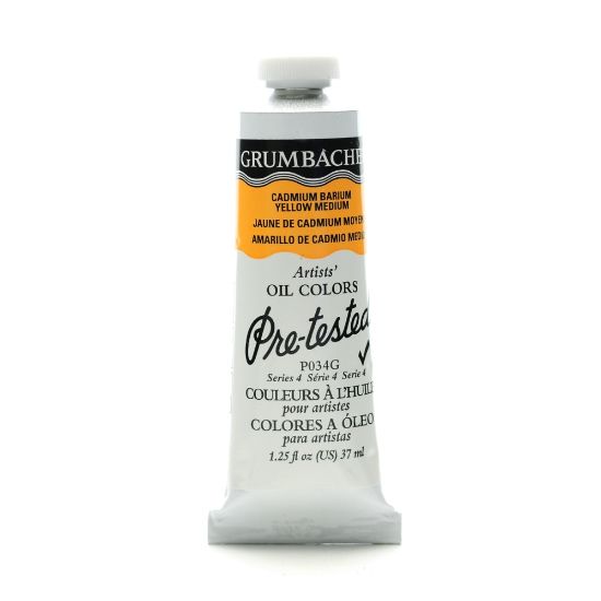 Picture of Grumbacher P034 Pre-Tested Artists Oil Colors, 1.25 Oz, Cadmium Barium Yellow Medium