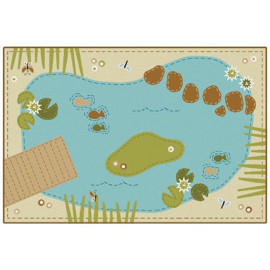 Picture of Carpets For Kids KID$Value Rugs Tranquil Pond Activity Rug, 4ft x 6ft, Tan