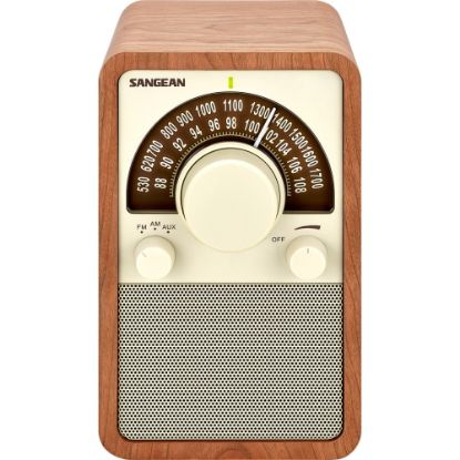 Picture of Sangean FM / AM Wooden Cabinet Receiver - Cable - Headphone - Desktop