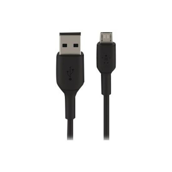 Picture of Belkin BoostCharge USB-A to Micro-USB Cable (1 meter / 3.3 foot, Black) - 3.28 ft Micro-USB/USB Data Transfer Cable - First End: USB Type A - Second End: Micro USB - Black