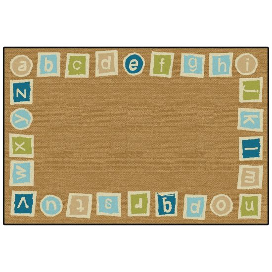 Picture of Carpets for Kids KID$Value PLUS Alphabet Blocks Border Rug, 7ft6in x 12ft , Brown