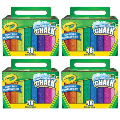 Picture of Crayola Washable Sidewalk Chalk Sticks, Assorted Colors, 48 Sticks Per Box, Case Of 4 Boxes