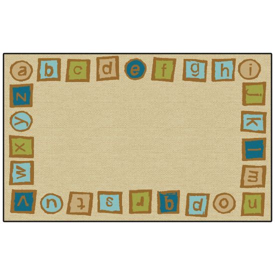 Picture of Carpets for Kids KID$Value PLUS Alphabet Blocks Border Rug, 7ft6in x 12ft , Tan