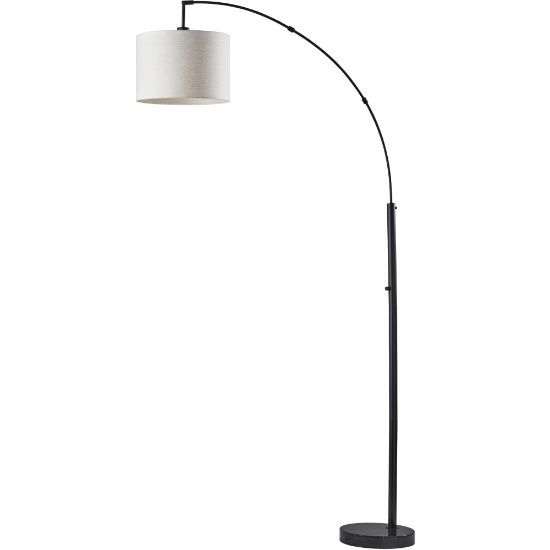 Picture of Adesso Bowery Arc Floor Lamp, 82inH, Taupe Shade/Matte Black Base