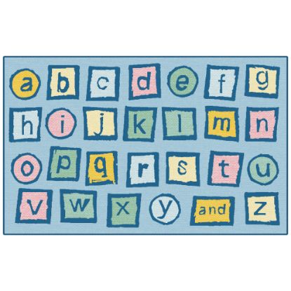 Picture of Carpets for Kids KID$Value PLUS Alphabet Blocks Activity Rug, 7ft6in x 12ft , Light Blue