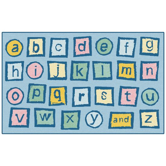 Picture of Carpets for Kids KID$Value PLUS Alphabet Blocks Activity Rug, 7ft6in x 12ft , Light Blue