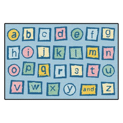 Picture of Carpets for Kids KID$Value PLUS Alphabet Blocks Activity Rug, 6ft x 9ft , Light Blue