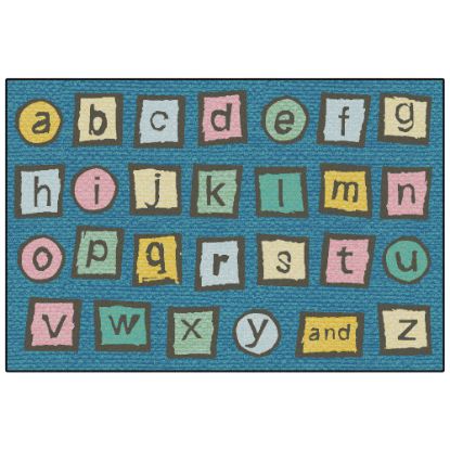 Picture of Carpets for Kids KID$Value PLUS Alphabet Blocks Activity Rug, 6ft x 9ft , Dark Blue