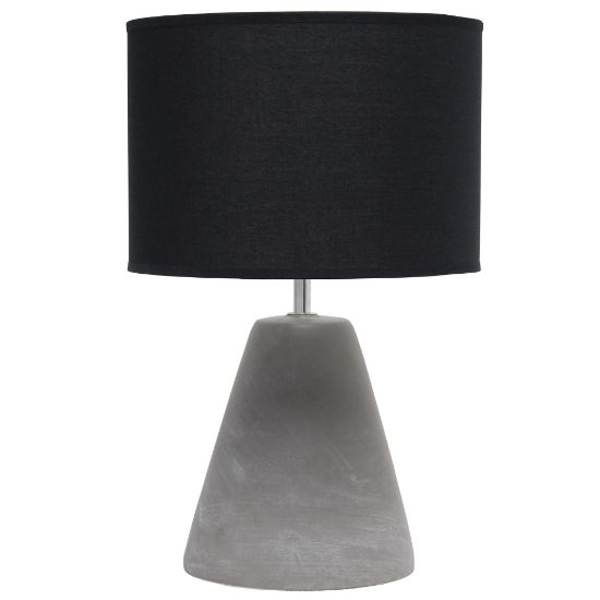 Picture of Simple Designs Pinnacle Concrete Table Lamp, 14-1/4inH, Black Shade/Gray Base