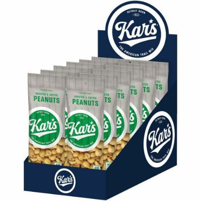 Picture of Kars Nuts Roasted & Salted Peanuts - Gluten-free, Low Sodium - Roasted & Salted - 2.50 oz - 12 / Box