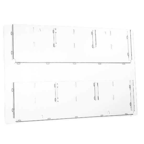 Picture of Alpine Adjustable Pockets Hanging Magazine Rack, 23inH x 29inW x 2inD, Clear