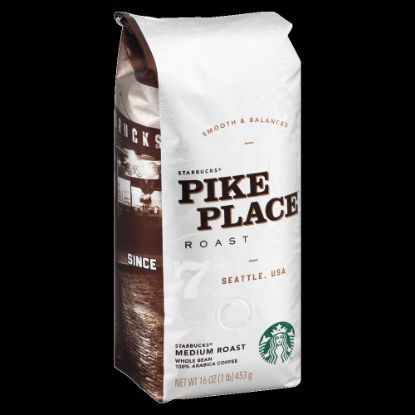 Picture of Starbucks Whole Bean Coffee, Light Roast, Pike Place, 1 Lb Per Bag