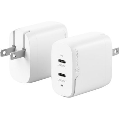 Picture of Alogic 2X32 Rapid Power 2 Port 32W USB-C GaN Wall Charger - 32 W - 120 V AC, 230 V AC Input - 12 V DC/3 A, 9 V DC, 5 V DC Output