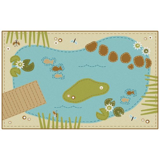 Picture of Carpets for Kids KID$Value PLUS Tranquil Pond Activity Rug, 7ft6in x 12ft , Tan