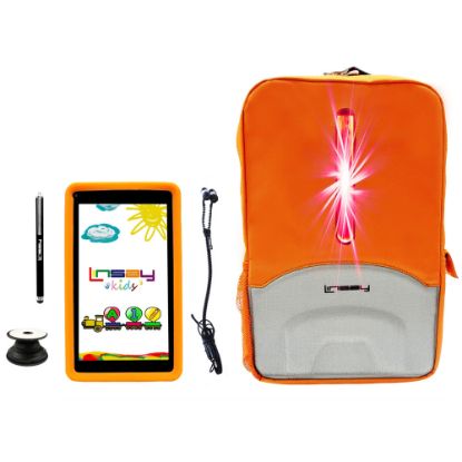 Picture of Linsay F7 Tablet, 7in Screen, 2GB Memory, 64GB Storage, Android 13, Kids Orange LED