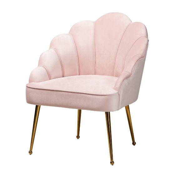 Picture of Baxton Studio 10400 Seashell Accent Chair, Light Pink