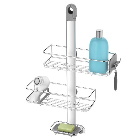 Picture of simplehuman Adjustable Shower Caddy, Brushed Aluminum